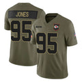 KC.Chiefs #95 Chris Jones Player Olive 2025 Salute To Service Limited Game STECN Stitched Jerseys