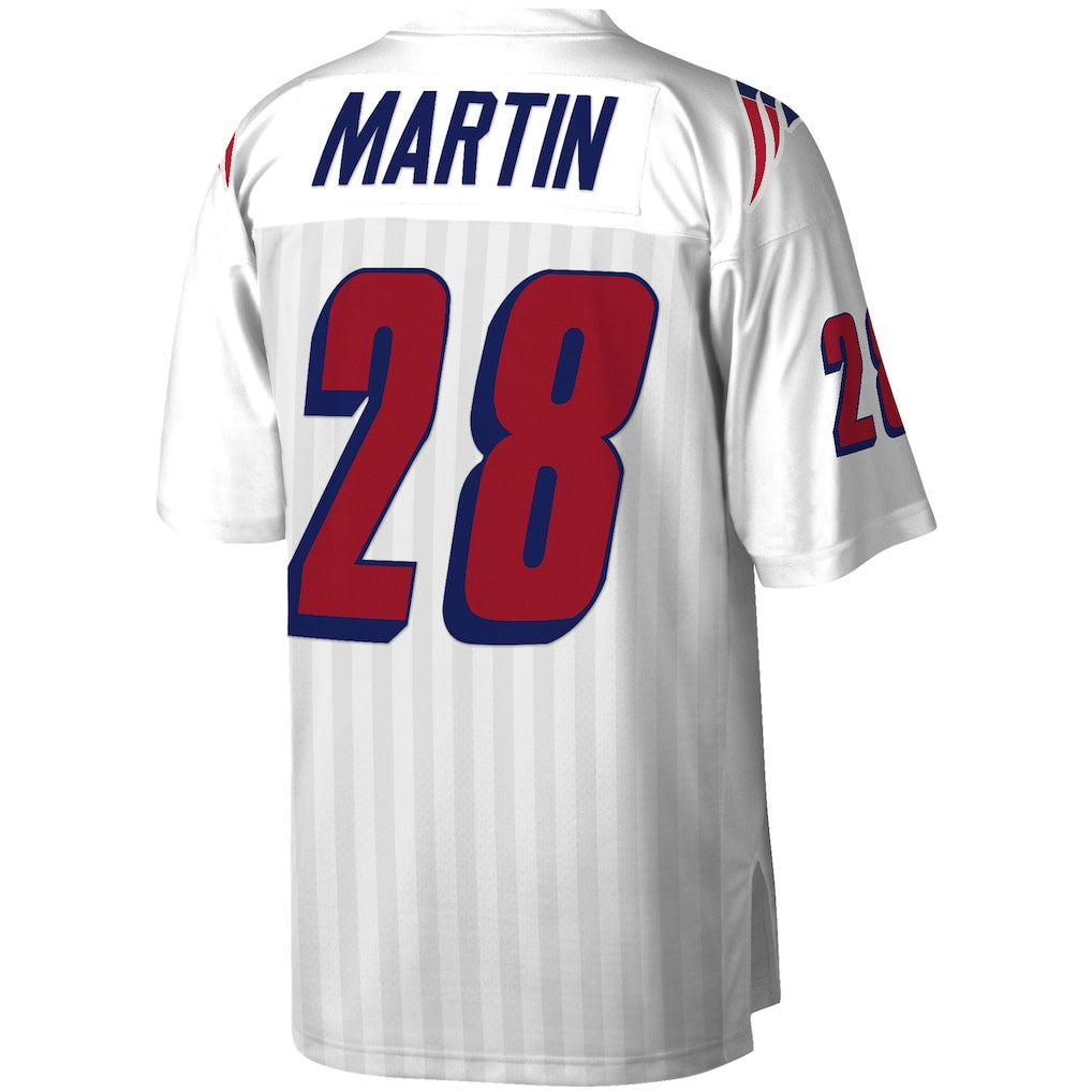 STECN NE.Patriots #28 Curtis Martin Mitchell & Ness White Legacy Replica Jersey