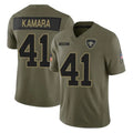 NO.Saints #41 Alvin Kamara Player Olive 2025 Salute To Service Limited STECN Stitched Jerseys