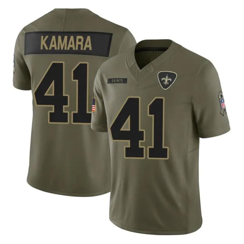 NO.Saints #41 Alvin Kamara Player Olive 2025 Salute To Service Limited STECN Stitched Jerseys