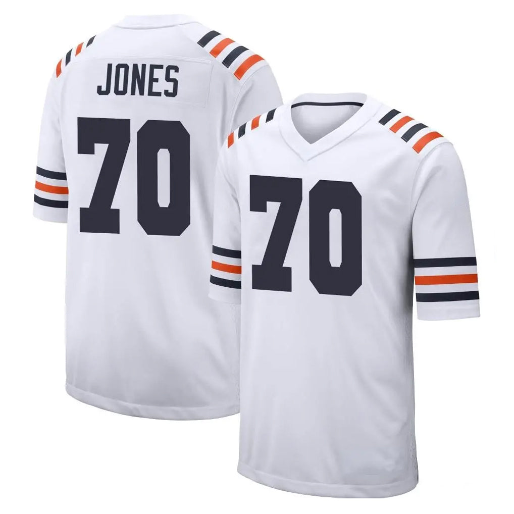 C.Bears #70 Braxton Jones Player White Classic Home Game STECN Stitched Jerseys
