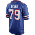 STECN B.Bills #79 Ruben Brown Royal Game Retired Player Jersey