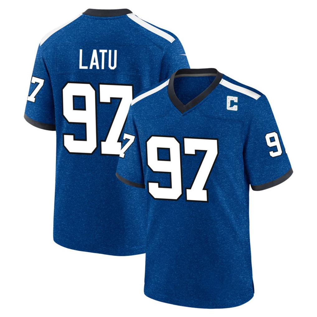 IN.Colts #97 Laiatu Latu Player Royal Alternate Indiana Nights Home Game STECN Stitched Jerseys