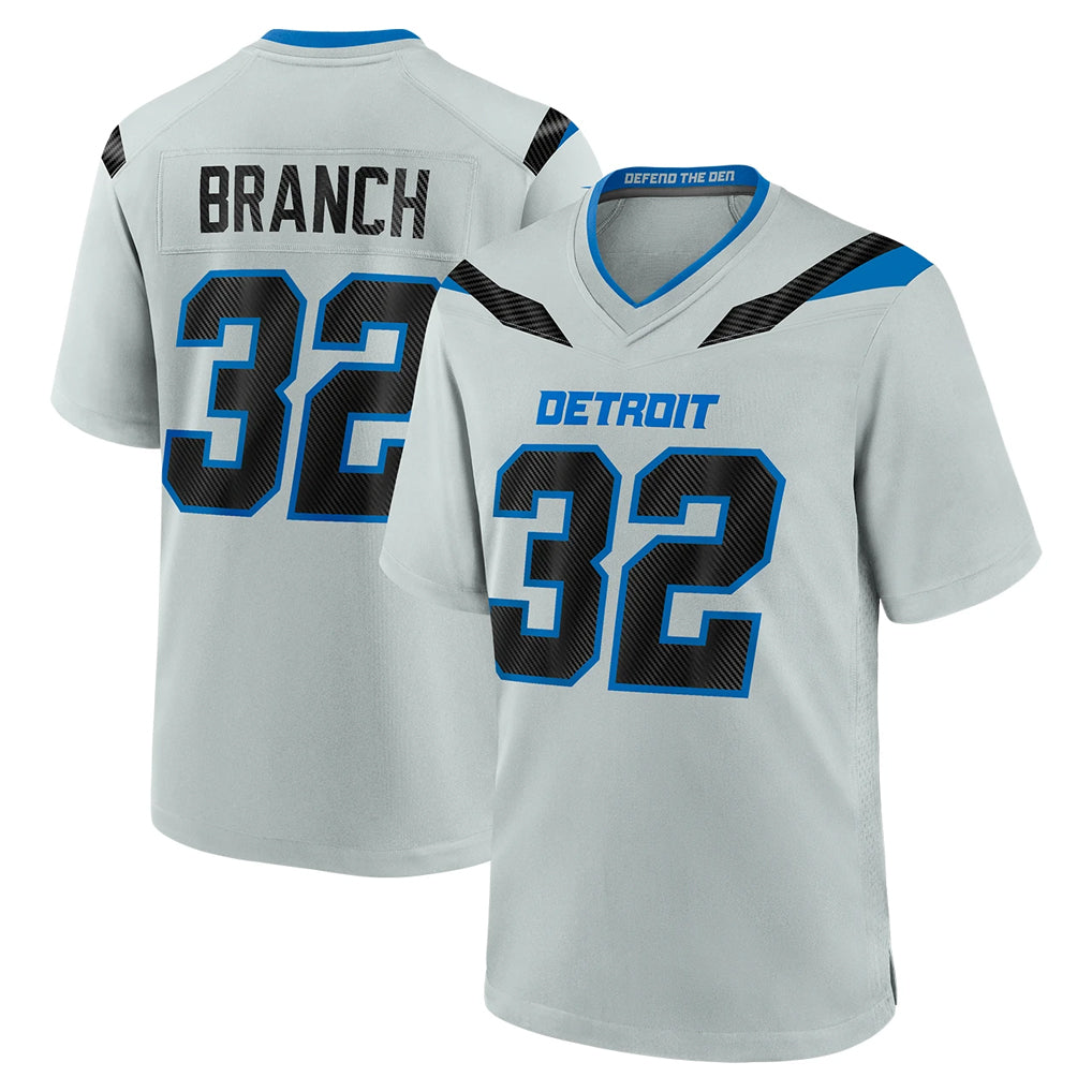 D.Lions #32 Brian Branch Player Silver 2026 Rivalries Collection Home Game STECN Stitched Jerseys
