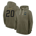 LA.Chargers #20 Cam Hart Player Olive Salute to Service Pullover Hoodies Limited STECN Stitched Jerseys