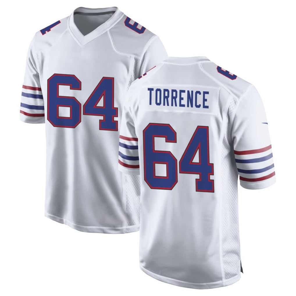 B.Bills #64 O'Cyrus Torrence Player White Alternate Game STECN Stitched Jerseys