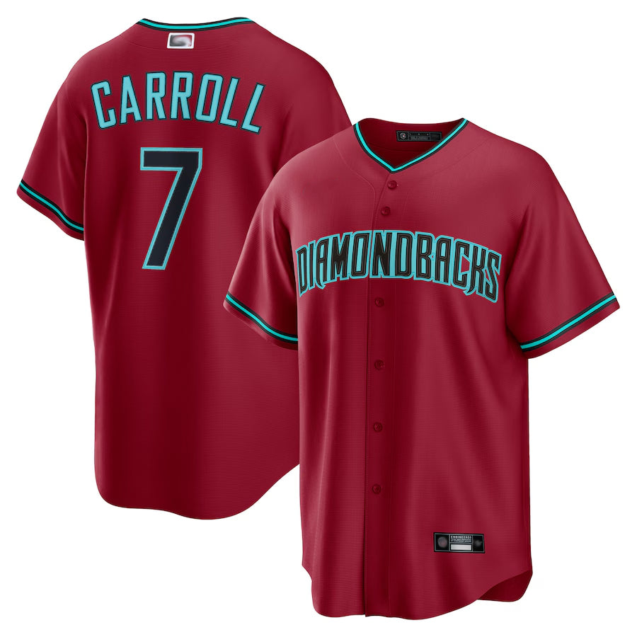 STECN A.Diamondbacks #7 Corbin Carroll Player Red Home Replica Personalized Stitched Jerseys