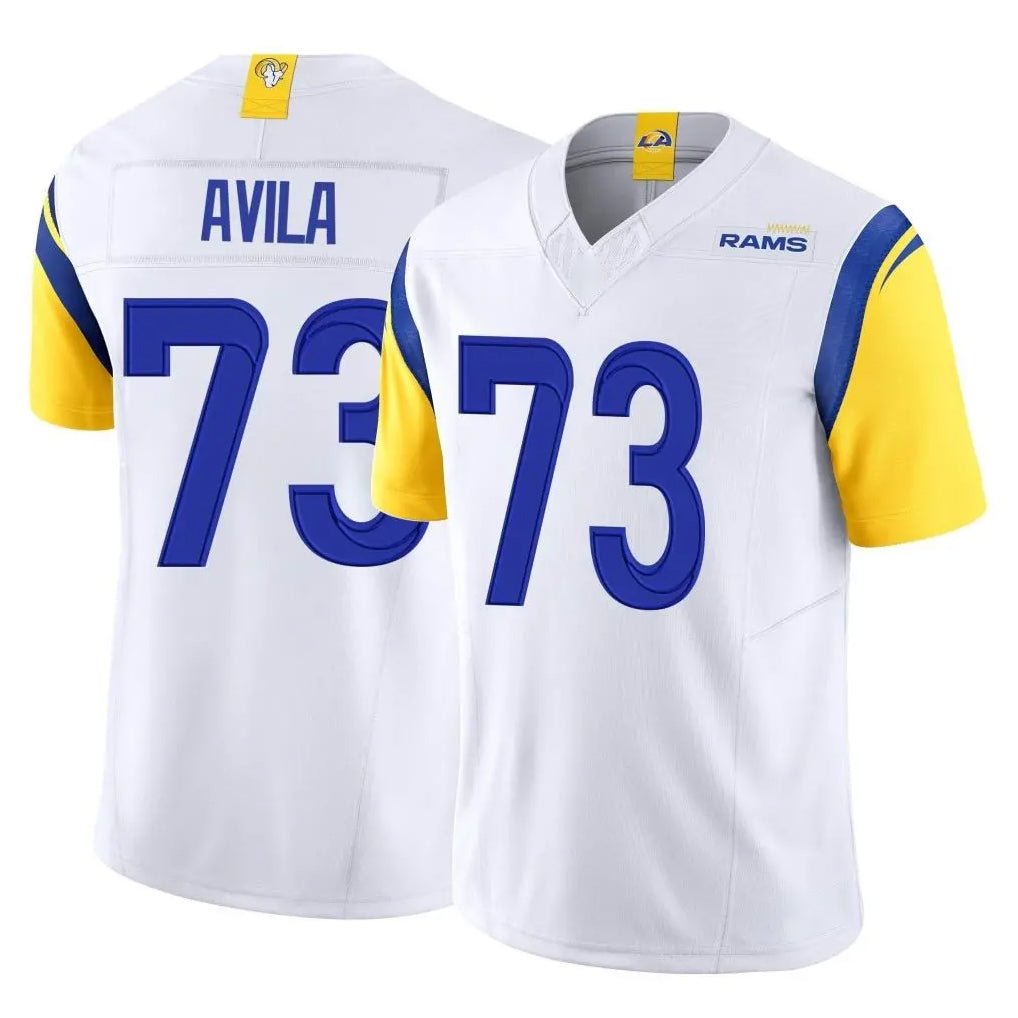 LA.Rams #73 Steve Avila Player White Limited Vapor F.U.S.E. Home Game STECN Stitched Jerseys