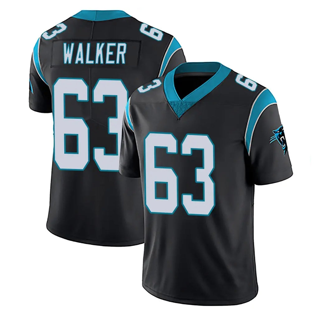 C.Panthers #63 Rasheed Walker Player Black Vapor Untouchable Limited Game STECN Stitched Jerseys (2)