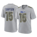LA.Rams #15 Ty Simpson Player Gray Atmosphere Fashion Home Game STECN Stitched Jerseys