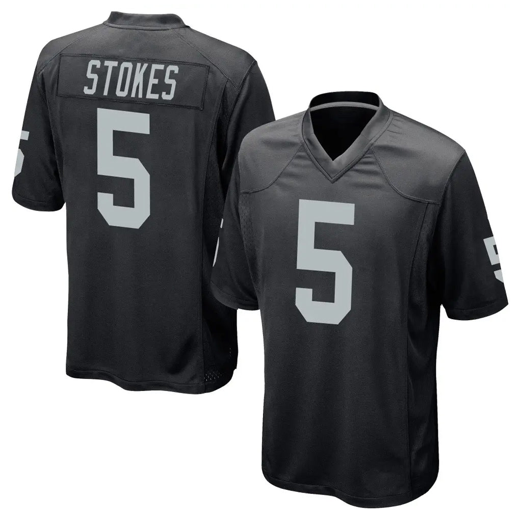 LV.Raiders #5 Eric Stokes Player Black Home Game STECN Stitched Jerseys