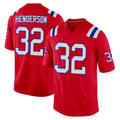 NE.Patriots #32 TreVeyon Henderson Player Red Home Game STECN Stitched Jerseys