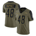 LA.Chargers #48 Bud Dupree Player Olive Salute To Service Limited Game STECN Stitched Jerseys