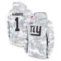 NY.Giants #1 Malik Nabers Player Arctic Camo Salute to Service Pullover Hoodies Limited Game STECN Stitched Jerseys