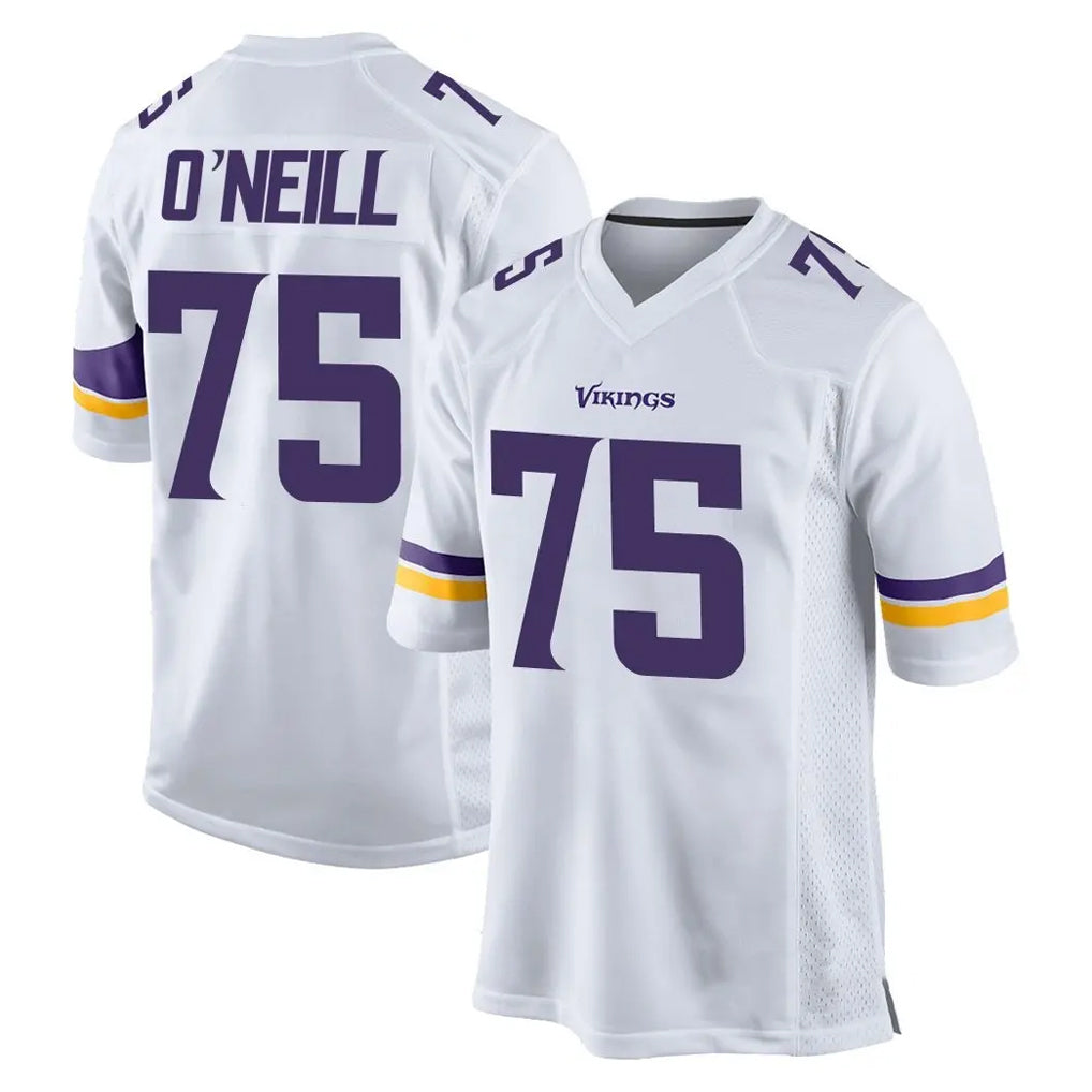 M.Vikings #75 Brian O'Neill Player White Home Game STECN Stitched Jerseys