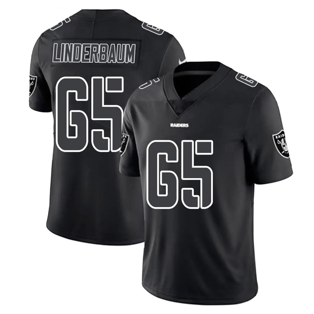 LV.Raiders #65 Tyler Linderbaum Player Black Limited Black Impact Home Game STECN Stitched Jerseys