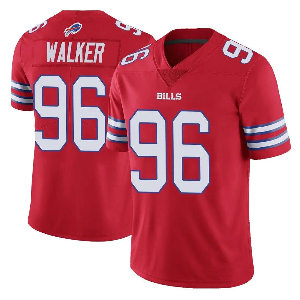 B.Bills #96 Deone Walker Player Red Vapor Untouchable Limited STECN Stitched Jerseys