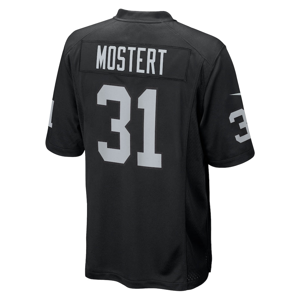 STECN LV.Raiders #31 Raheem Mostert Black Team Game Jersey