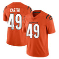 C.Bengals #49 Barrett Carter Player Orange Vapor Untouchable Limited Home Game STECN Stitched Jerseys