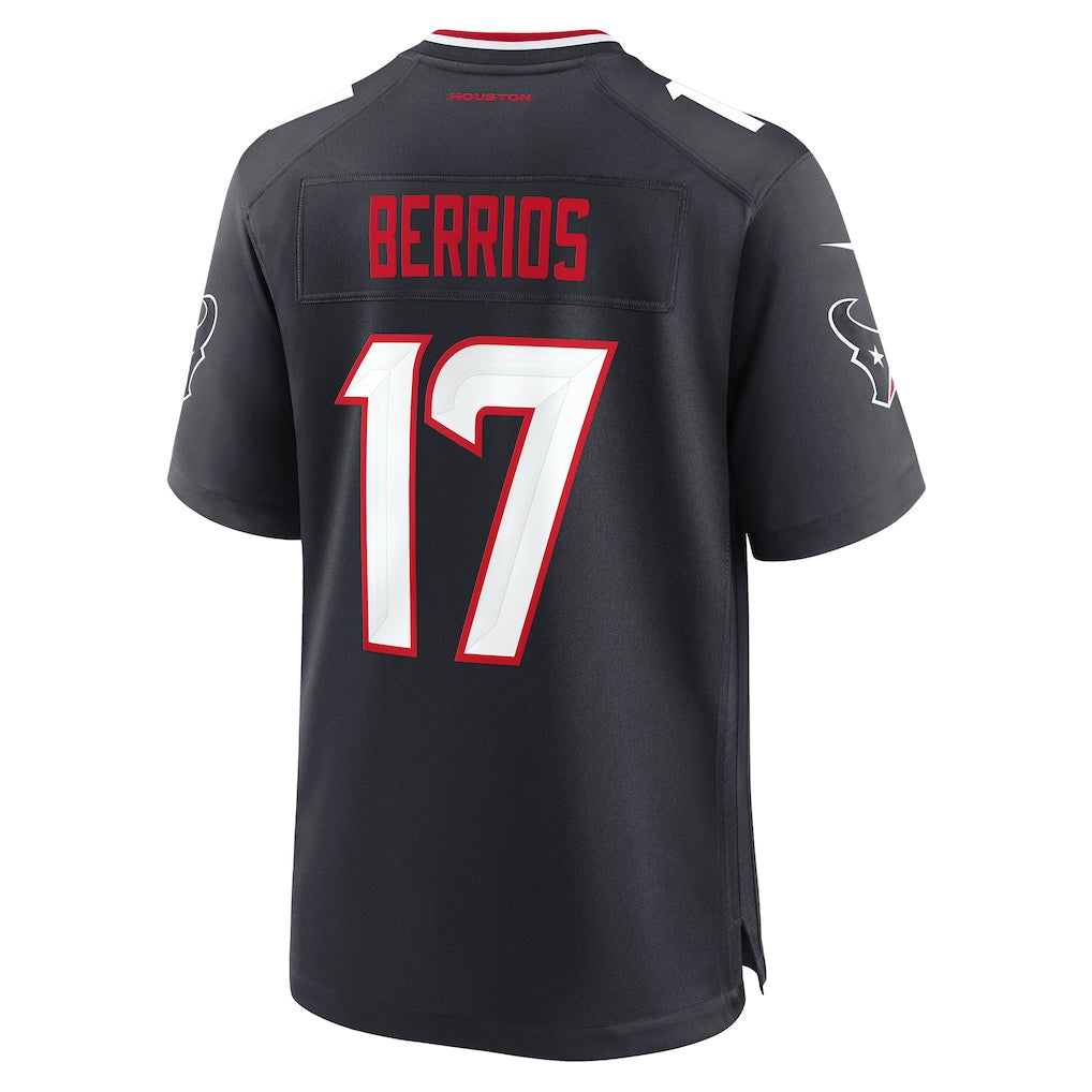 STECN H.Texans #17 Braxton Berrios Navy Team Game Jersey