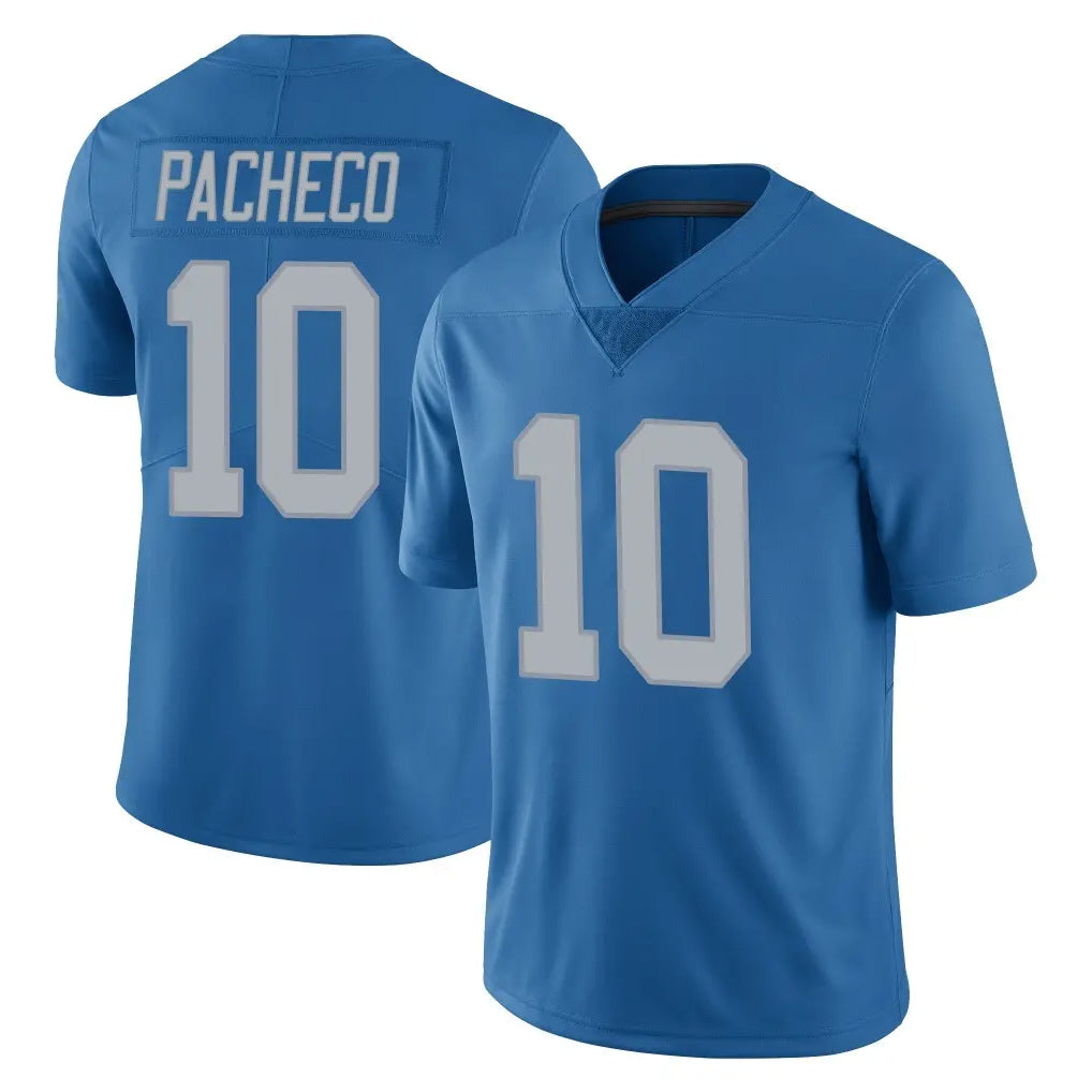 D.Lions #10 Isiah Pacheco Player Blue Limited Throwback Vapor Untouchable STECN Stitched Jerseys