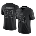 B.Bills #64 O'Cyrus Torrence Player Black RFLCTV Limited STECN Stitched Jerseys