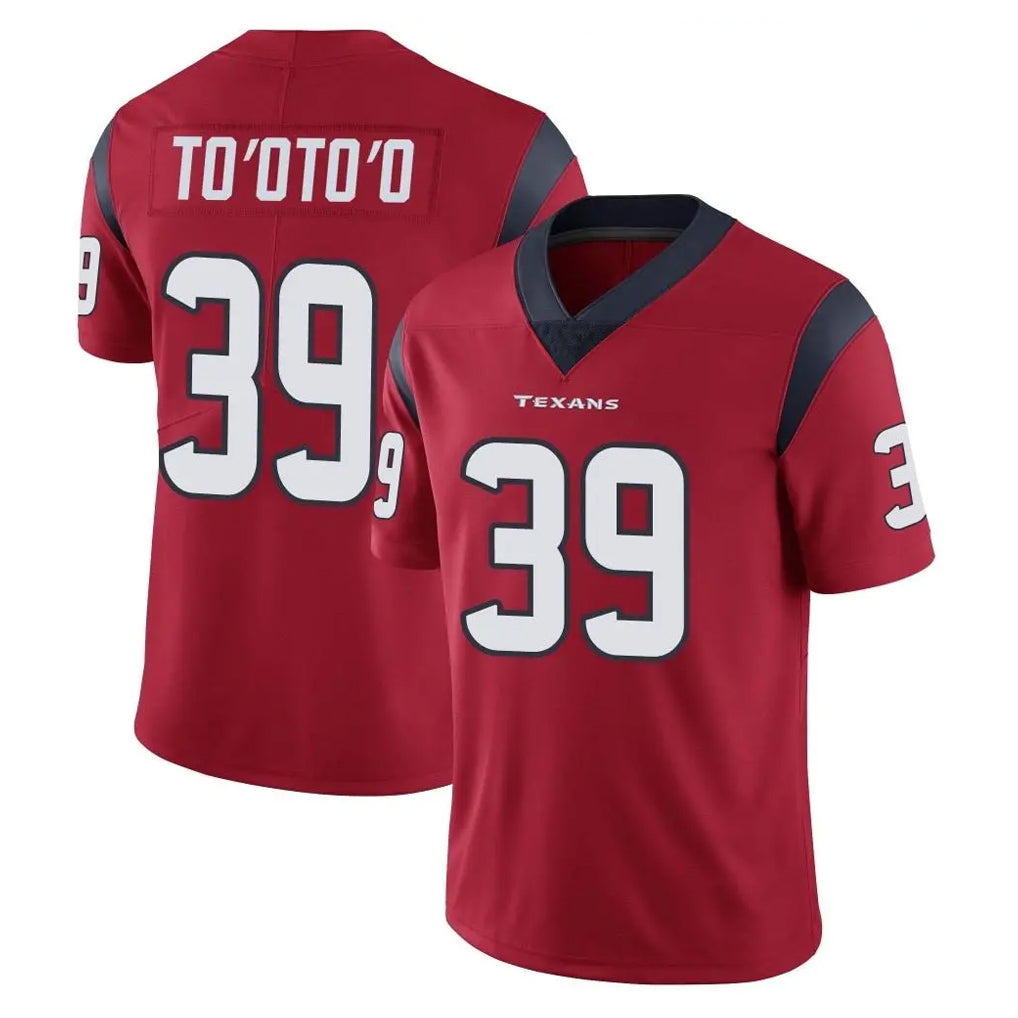 H.Texans #39 Henry To'oTo'o Player Red Limited Vapor Untouchable Home Game STECN Stitched Jerseys