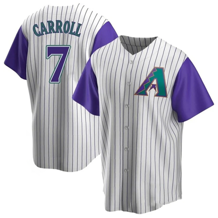 STECN A.Diamondbacks #7 Corbin Carroll Player Cream Throwback Cooperstown Limited Personalized Stitched Jerseys