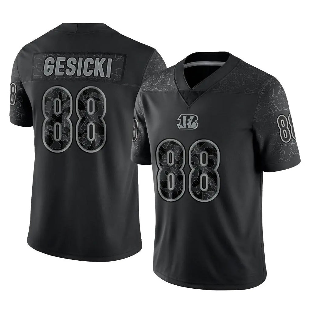 C.Bengals #88 Mike Gesicki Player Black Reflective Limited Game STECN Stitched Jerseys