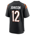 STECN C.Bengals #12 Tyron Johnson Black Home Game Player Jersey