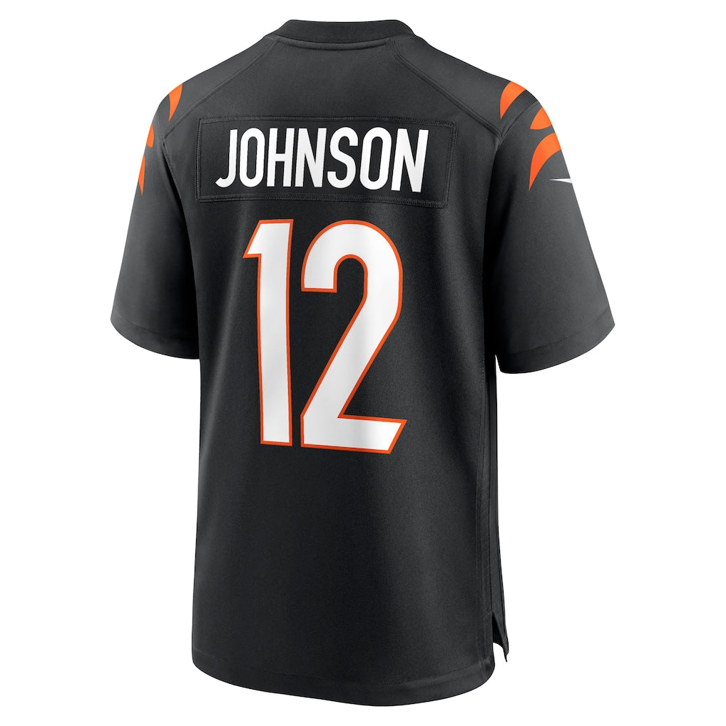 STECN C.Bengals #12 Tyron Johnson Black Home Game Player Jersey