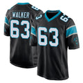 C.Panthers #63 Rasheed Walker Player Black Game STECN Stitched Jerseys