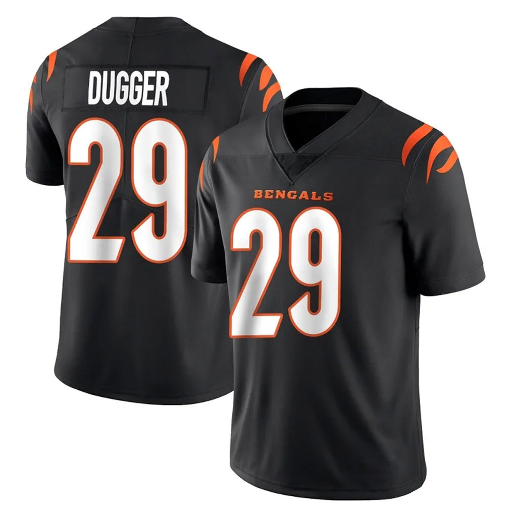 C.Bengals #29 Kyle Dugger Player Black Vapor Untouchable Limited Home Game STECN Stitched Jerseys