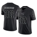 NE.Patriots #32 TreVeyon Henderson Player Black Reflective LImited Home Game STECN Stitched Jerseys