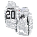 D.Lions #20 Barry Sanders Player Arctic Camo Salute to Service Hoodies Limited Game STECN Stitched Jerseys