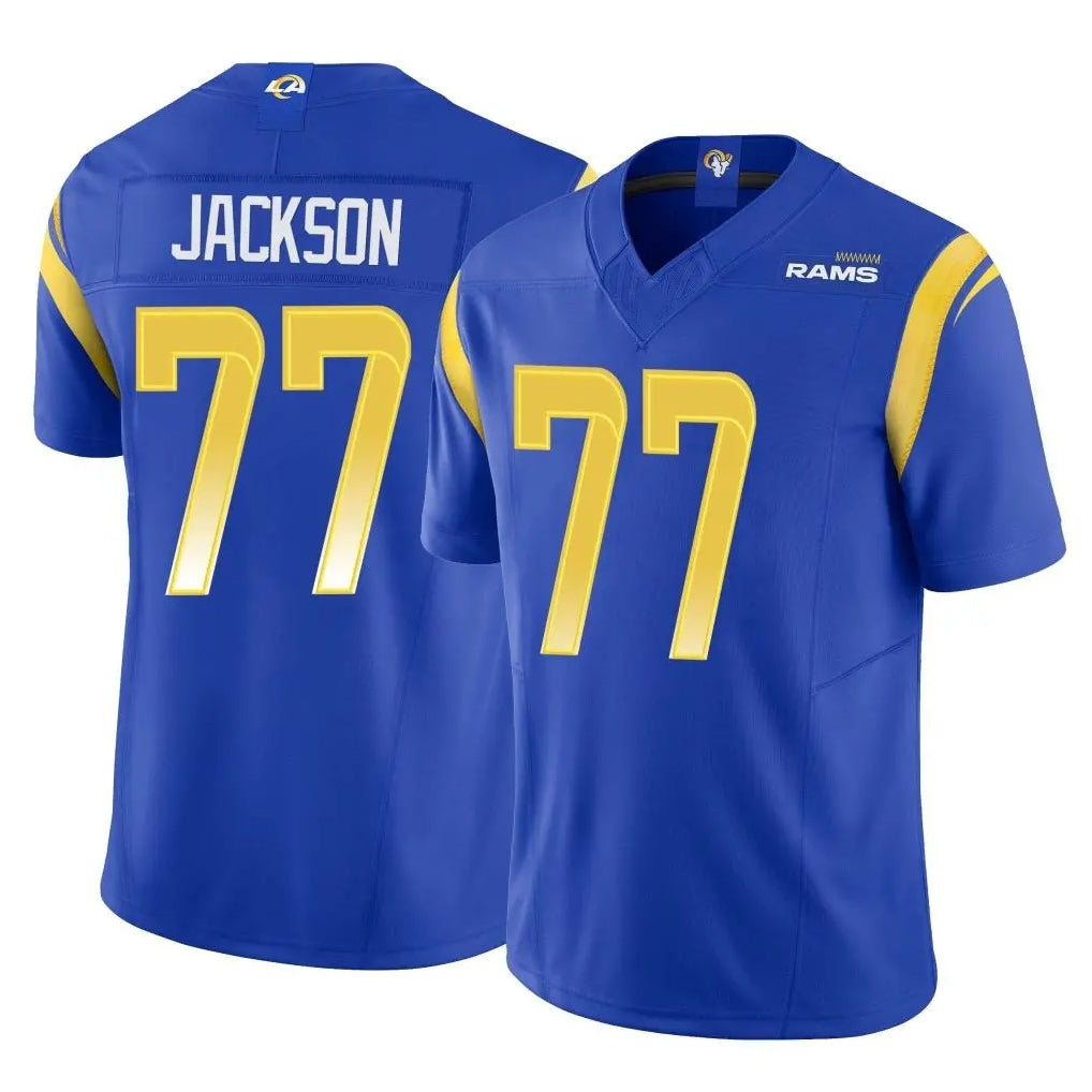 LA.Rams #77 Alaric Jackson Player Royal Limited Vapor F.U.S.E. Home Game STECN Stitched Jerseys