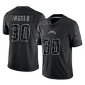 LA.Chargers #30 Alec Ingold Player Black Limited Reflective Home Game STECN Stitched Jerseys
