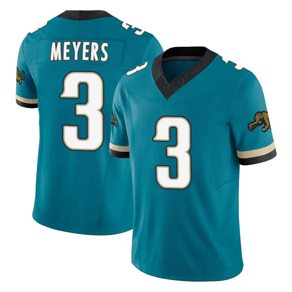 J.Jaguars #3 Jakobi Meyers Player Teal Prowler Throwback Vapor F.U.S.E. Limited Home Game STECN Stitched Jerseys