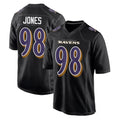 B.Ravens #98 Travis Jones Player Black Carbon Fashion Home Game STECN Stitched Jerseys