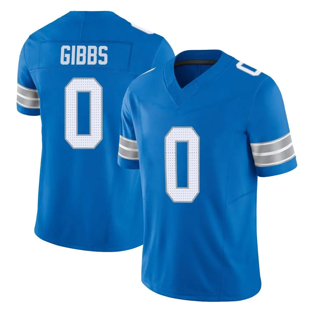 D.Lions #0 Jahmyr Gibbs Player Blue Limited Vapor F.U.S.E. Alternate Home Game STECN Stitched Jerseys
