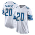 D.Lions #20 Barry Sanders Player White Home Game STECN Stitched Jerseys