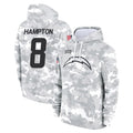 LA.Chargers #8 Omarion Hampton Player Arctic Camo Salute to Service Hoodies Limited Game STECN Stitched Jerseys