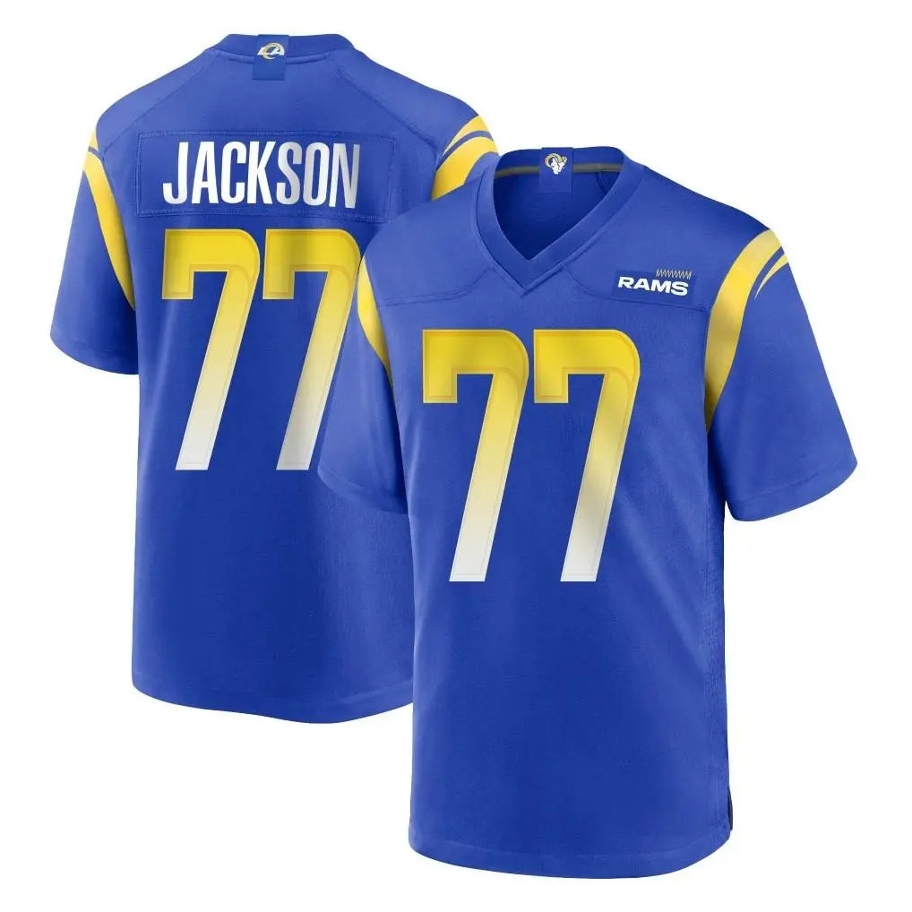 LA.Rams #77 Alaric Jackson Player Royal Home Game STECN Stitched Jerseys
