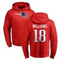 NE.Patriots #18 Kyle Williams Player Red LOGO Pullover Hoodies Home Game STECN Stitched Jerseys