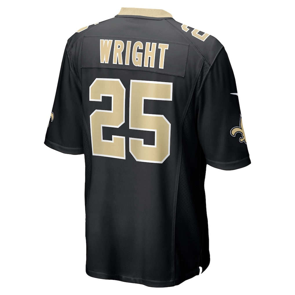 STECN NO.Saints #25 Rejzohn Wright Black Team Game Jersey