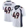 D.Broncos #49 Alex Singleton Player White Vapor Untouchable Limited Home Game STECN Stitched Jerseys