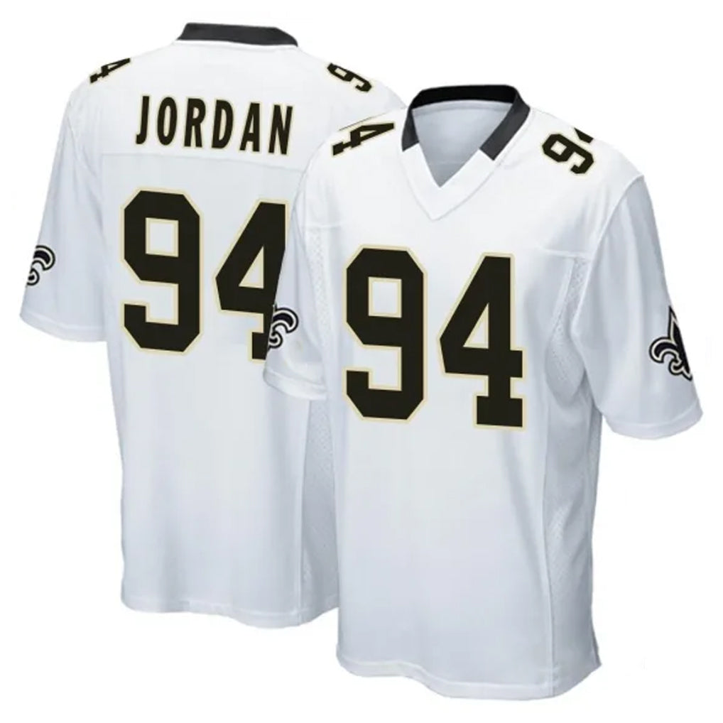 NO.Saints #94 Cameron Jordan Player White Home Game STECN Stitched Jerseys