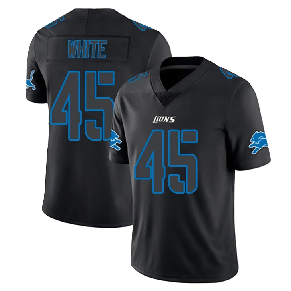 D.Lions #45 Devin White Player Black Impact Limited Home Game STECN Stitched Jerseys