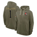 C.Browns #1 KC Concepcion Player Olive Salute to Service Pullover Hoodies Limited STECN Stitched Jerseys