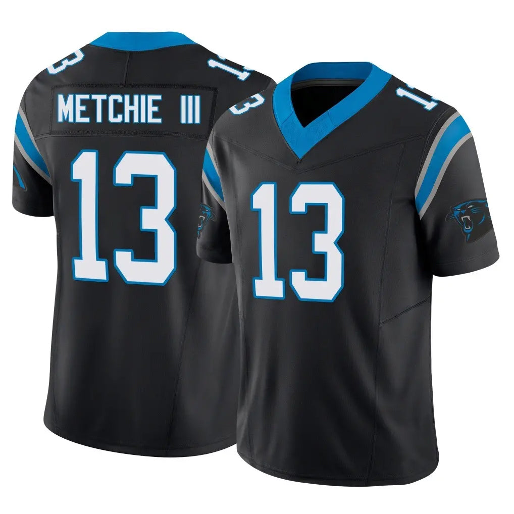 C.Panthers #13 John Metchie III Player Black Vapor F.U.S.E. Limited Home Game STECN Stitched Jerseys